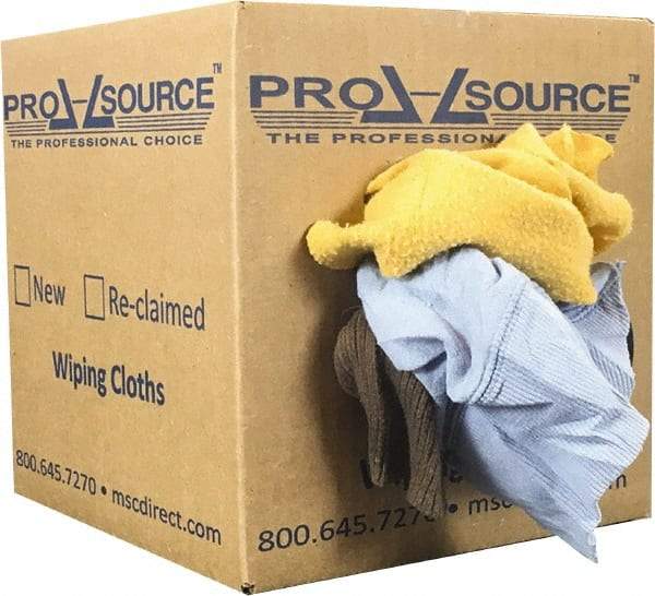 PRO-SOURCE - Reclaimed Rags - Assorted Colors, Fleece and Sweatshirt, Low Lint, Box - Strong Tooling