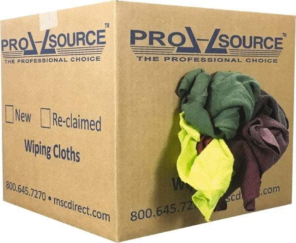 PRO-SOURCE - Reclaimed Rags - Assorted Colors, Fleece and Sweatshirt, Low Lint, Box - Strong Tooling