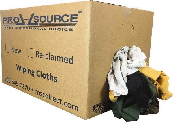 PRO-SOURCE - Reclaimed Rags - Assorted Colors, Fleece and Sweatshirt, Low Lint, Box - Strong Tooling