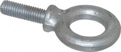 Made in USA - 2,400 Lb Capacity, Steel, 1/2-13 Thread, Fixed Lifting Eye Bolt - Fully Threaded, 1-1/2" Shank, 1-1/2" Thread Length, Shoulder - Strong Tooling