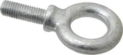 Made in USA - 4,000 Lb Capacity, Steel, 5/8-11 Thread, Fixed Lifting Eye Bolt - Fully Threaded, 1-3/4" Shank, 1-3/4" Thread Length, Shoulder - Strong Tooling