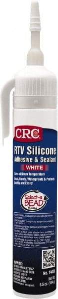 CRC - 8 oz Tube White RTV Silicone Gasket Sealant - -76 to 356°F Operating Temp, 24 hr Full Cure Time - Strong Tooling