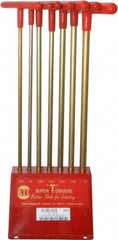 Made in USA - 7 Piece T-Handle Hex Key Set - Hex Range 7/64 to 1/4", 13" OAL, Chromalloy Steel - Strong Tooling