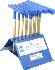 Made in USA - 7 Piece T-Handle Hex Key Set - Hex Range 2 to 8mm, 7" OAL, Chromalloy Steel - Strong Tooling