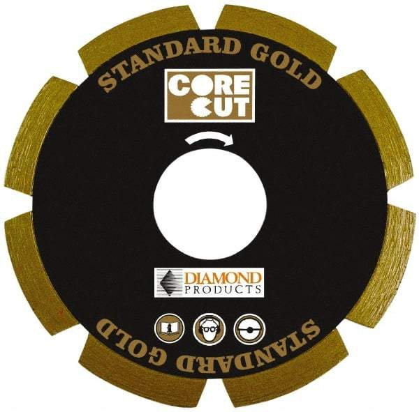 Core Cut - 4-1/2" Diam, 20mm Arbor Hole Diam, Wet & Dry Cut Saw Blade - Diamond-Tipped, Standard Round Arbor - Strong Tooling