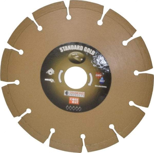 Core Cut - 6" Diam, 20mm Arbor Hole Diam, Wet & Dry Cut Saw Blade - Diamond-Tipped, Standard Round Arbor - Strong Tooling