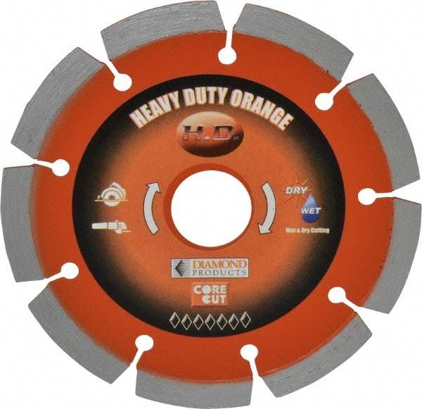 Core Cut - 4-1/2" Diam, 20mm Arbor Hole Diam, Wet & Dry Cut Saw Blade - Diamond-Tipped, Standard Round Arbor - Strong Tooling