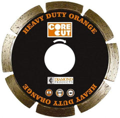 Core Cut - 4-1/2" Diam, 20mm Arbor Hole Diam, Wet & Dry Cut Saw Blade - Diamond-Tipped, Standard Round Arbor - Strong Tooling