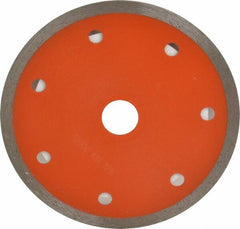 Core Cut - 4" Diam, 5/8" Arbor Hole Diam, Wet & Dry Cut Saw Blade - Diamond-Tipped, Standard Round Arbor - Strong Tooling