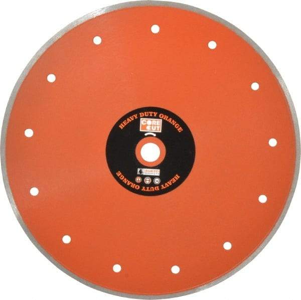 Core Cut - 10" Diam, 5/8" Arbor Hole Diam, Wet & Dry Cut Saw Blade - Diamond-Tipped, Standard Round Arbor - Strong Tooling