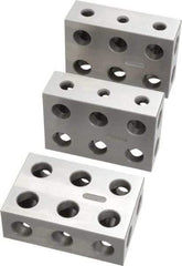 SPI - 0.0001 Squareness Per Inch, Hardened Steel, 1-2-3 Block Setup Block - 0.0002 Inch Overall Tolerance, 5/16 - 18 Inch Tapped Hole Size, 55-60 Rc Hardness, Sold As Matched Set of 3 - Strong Tooling