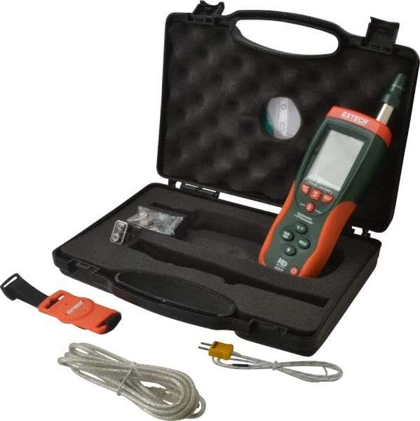 Extech - 14 to 140°F, 0 to 100% Humidity Range, Psychrometer - 2% Relative Humidity Accuracy, 0.1° Resolution - Strong Tooling