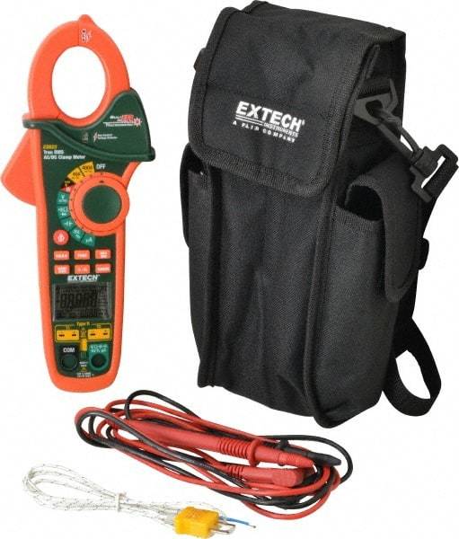 Extech - EX623, CAT III, Digital True RMS Auto Ranging Clamp Meter with 1-1/4" Clamp On Jaws - 600 VAC/VDC, 400 AC/DC Amps, Measures Voltage, Capacitance, Current, Frequency, Resistance, Temperature - Strong Tooling