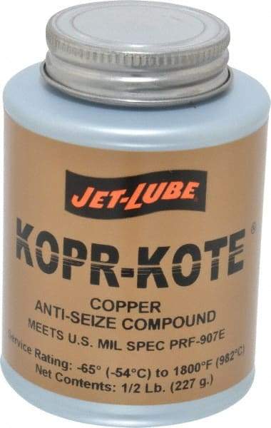 Jet-Lube - 0.5 Lb Can High Temperature Anti-Seize Lubricant - Copper/Graphite, -65 to 1,800°F, Copper/Bronze, Food Grade, Water Resistant - Strong Tooling