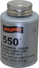 Jet-Lube - 0.25 Lb Can Extreme Pressure Anti-Seize Lubricant - Molybdenum Disulfide, -65 to 2,400°F, Steel Blue, Water Resistant - Strong Tooling