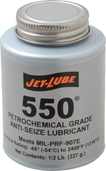 Jet-Lube - 0.5 Lb Can Extreme Pressure Anti-Seize Lubricant - Molybdenum Disulfide, -65 to 2,400°F, Steel Blue, Water Resistant - Strong Tooling