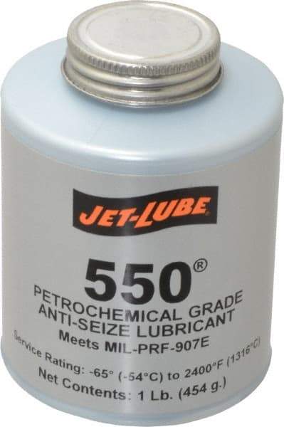 Jet-Lube - 1 Lb Can Extreme Pressure Anti-Seize Lubricant - Molybdenum Disulfide, -65 to 2,400°F, Steel Blue, Water Resistant - Strong Tooling