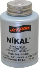 Jet-Lube - 0.25 Lb Can High Temperature Anti-Seize Lubricant - Nickel, -65 to 2,600°F, Silver Gray, Water Resistant - Strong Tooling