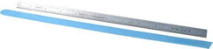 PEC Tools - 12" Long, 1/100, 1/10" and 0.5, 1mm Graduation, Flexible Steel Rule - Decimal/Metric Graduation Style, 1/2" Wide, Silver, Satin Chrome Finish - Strong Tooling