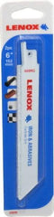 Lenox - 6" Long x 3/4" Thick, Carbide Reciprocating Saw Blade - Straight Profile, Continuous Edge, Universal Shank - Strong Tooling