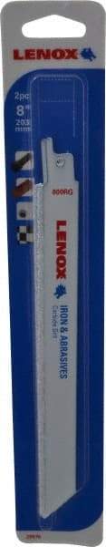 Lenox - 8" Long x 3/4" Thick, Carbide Reciprocating Saw Blade - Straight Profile, Continuous Edge, Universal Shank - Strong Tooling