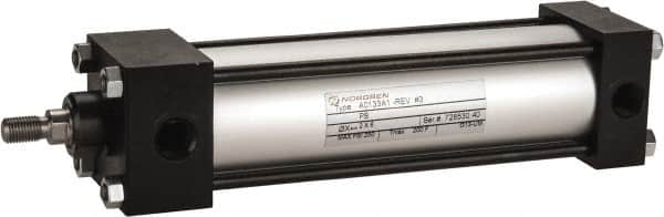 Norgren - 6" Stroke x 2" Bore Single Acting Air Cylinder - 3/8 Port, 7/16-20 Rod Thread, 250 Max psi, -20 to 200°F - Strong Tooling