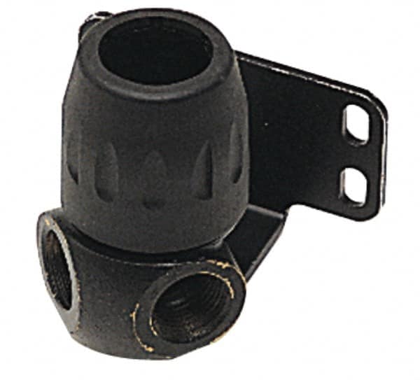 Transair - 1/2 & 1/4 Female NPT, 7/8" ID, Air Hose 90° Two Port Wall Bracket - 232 Max psi, 3-3/16" Long, Plastic - Strong Tooling