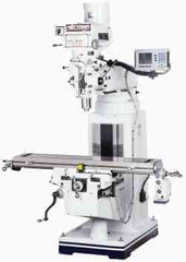 Vectrax - 9" Table Width x 49" Table Length, Variable Speed Pulley Control, 3 Phase Knee Milling Machine - R8 Spindle Taper, 3 hp - Strong Tooling