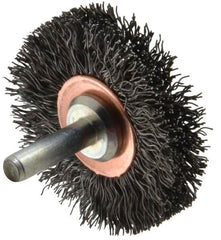 Anderson - 2" Brush Diam, Crimped, End Brush - 1/4" Diam Shank, 20,000 Max RPM - Strong Tooling