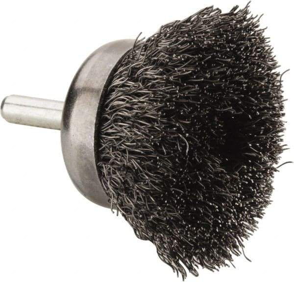 Anderson - 1-3/4" Brush Diam, Crimped, End Brush - 1/4" Diam Shank, 13,000 Max RPM - Strong Tooling