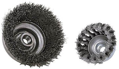 Anderson - 2-3/4" Diam, 5/8-11 Threaded Arbor, Steel Fill Cup Brush - 0.014 Wire Diam, 3/4" Trim Length, 14,000 Max RPM - Strong Tooling