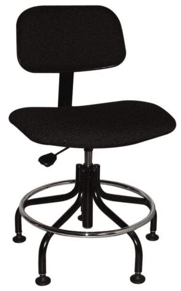 Bevco - Ergonomic Chair with Welded Footring - Cloth Seat, Black - Strong Tooling