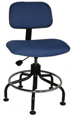 Bevco - Ergonomic Chair with Welded Footring - Cloth Seat, Royal Blue - Strong Tooling