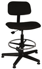 Bevco - Ergonomic Chair with Adjustable Footring - Cloth Seat, Black - Strong Tooling