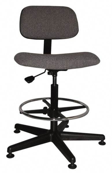 Bevco - Ergonomic Chair with Adjustable Footring - Cloth Seat, Gray - Strong Tooling