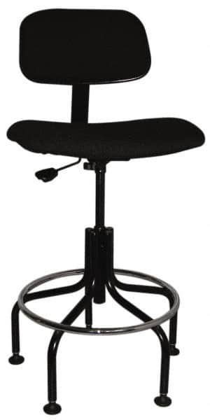 Bevco - Ergonomic Chair with Welded Footring - Cloth Seat, Black - Strong Tooling