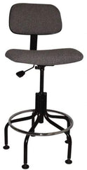 Bevco - Ergonomic Chair with Welded Footring - Cloth Seat, Gray - Strong Tooling