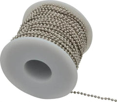 Made in USA - Number 3 Trade Size Steel Ball Chain - 0.095 Inch Ball Diameter, 12 Lbs. Tensile Strength, 100 Ft. Long , 94 Balls per Foot - Strong Tooling