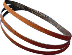 Abrasive Belt: 1/2″ Width, 300 Grit, Aluminum Oxide Coated, X Weighted, Dry, Series CF01A