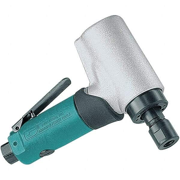 Dynabrade - 1/4" Collet, Angle Handle, Air Angle Die Grinder - 18,000 RPM, Front Exhaust, 27.99 CFM, 0.5 hp, 90 psi, 1/4 NPT Inlet - Strong Tooling