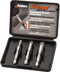 Alden - 3 Piece Quick-Connect Screw Extractor/Drill Set - Screw Range #6 to #14 - Strong Tooling