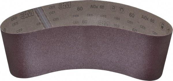 3M - 6" Wide x 48" OAL, 60 Grit, Aluminum Oxide Abrasive Belt - Aluminum Oxide, Medium, Coated, X Weighted Cloth Backing, Series 341D - Strong Tooling