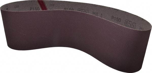 3M - 6" Wide x 48" OAL, 150 Grit, Aluminum Oxide Abrasive Belt - Aluminum Oxide, Very Fine, Coated, X Weighted Cloth Backing, Series 241D - Strong Tooling