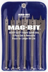 Mag-Bit - 3/8 to 1", 60° Point, Bright Finish, Carbon Steel Spade Drill Bit Set - Strong Tooling