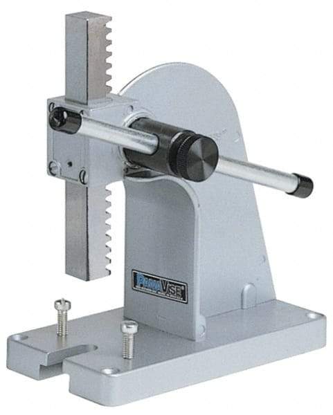 Panavise - 3/4" Ram, 2-1/8" Throat Depth, 1/4 Ton Manual Arbor Press - 4" Max Work Height x 3.7" Base Width x 7" Base Depth - Strong Tooling