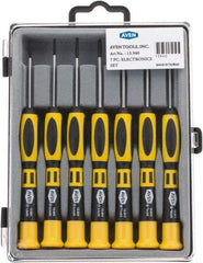 Aven - 7 Piece Phillips & Slotted Screwdriver Set - Soft Touch Handle, Bit Sizes: Philips #00 to #1 - Strong Tooling