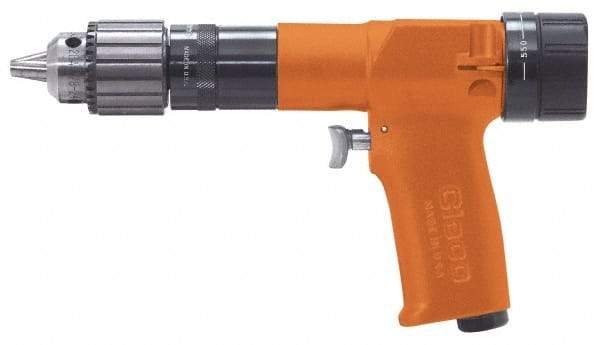 Cleco - 3/8" Keyed Chuck - Pistol Grip Handle, 1,250 RPM, 0.7 hp, 90 psi - Strong Tooling