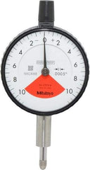 Mitutoyo - 0.02" Range, 10-0-10 Dial Reading, 0.0005" Graduation Dial Drop Indicator - 2-3/16" Dial, 0.028" Range per Revolution, 0.0005" Accuracy - Strong Tooling