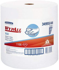 WypAll - X60 Dry Shop Towel/Industrial Wipes - Jumbo Roll, 13-3/8" x 12-5/8" Sheet Size, White - Strong Tooling