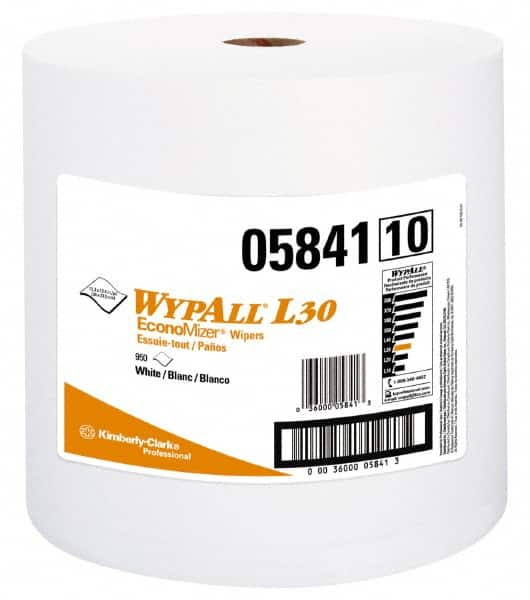 WypAll - L30 Dry General Purpose Wipes - Jumbo Roll, 13-1/4" x 12-3/8" Sheet Size, White - Strong Tooling